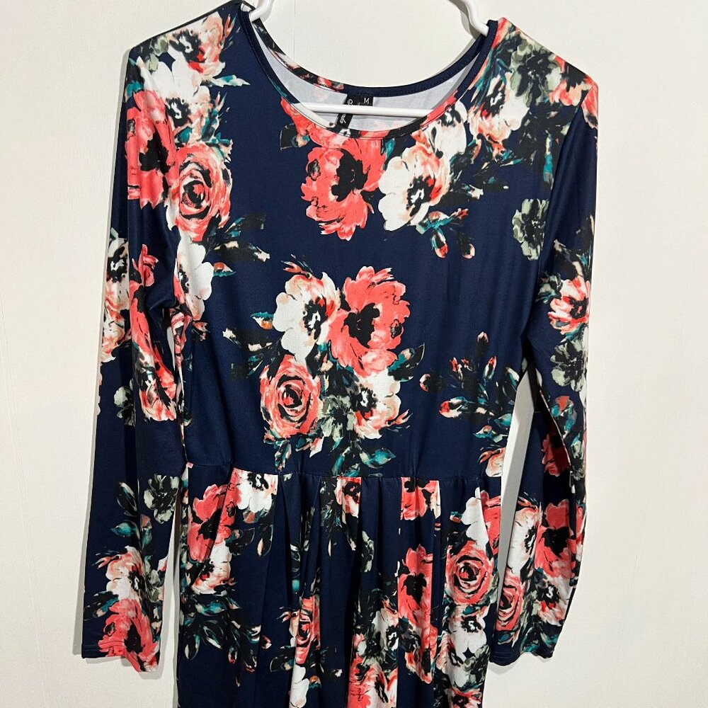 Kranda - Blue Floral dress, Size Medium